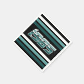 1985 Retro Stripe Aquamarin Napkin Serviette (Ecke)