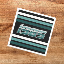 1985 Retro Stripe Aquamarin Napkin Serviette