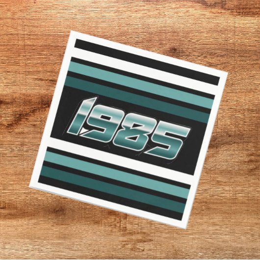 1985 Retro Stripe Aquamarin Napkin Serviette