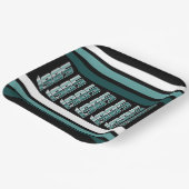 1985 Retro Stripe Aquamarin Pappteller (Gewinkelt)