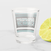 1985 Retro Stripe Aquamarin Schnapsglas (Rückseite)