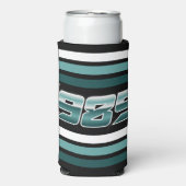 1985 Retro Stripe Aquamarin Selters Dosenkühler (Seltzer Vorderseite)