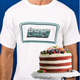 1985 Retro Stripe Aquamarin T-Shirt