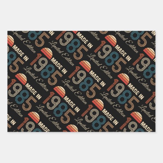 1985 Vintag 40. Geburtstag Geschenkpapier Set (Vorderseite 3)