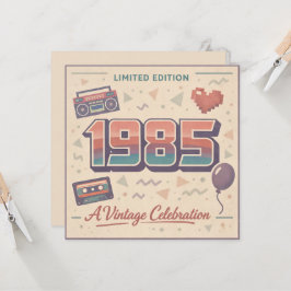 1985 Vintage Geburtstagskarte – Retro 80er Limitie
