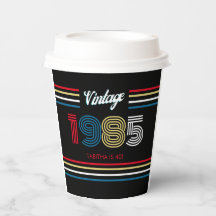 1985 Vintage Retro-Streifen-Primärfarben