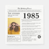 1985 Zeitung zum Geburtstag Trivia Serviette (Vorderseite)