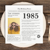1985 Zeitung zum Geburtstag Trivia Serviette