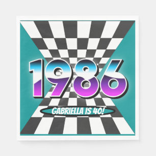 1986 40. Geburtstag Retro Vintage Party Dekoration Serviette
