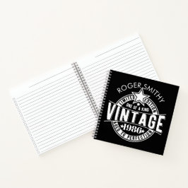 1986 40. Geburtstags Vintage - gereift bis zur Per Notizblock