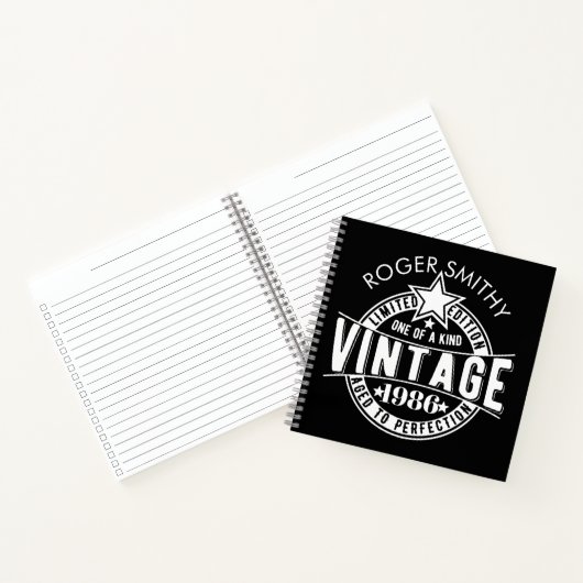 1986 40th Birthday Vintage Aged to perfection Notizblock (Innenseite)