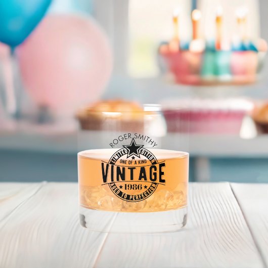 1986 40th Birthday Vintage Aged to perfection Whiskyglas (Insitu (Baby Party))