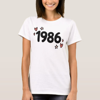 1986 Cute Retro Birthday T-Shirt