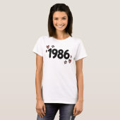 1986 Cute Retro Birthday T-Shirt (Vorne ganz)