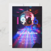1986 Disco Ball 40th Birthday Party Invitation Einladung (Vorderseite)