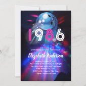 1986 Disco Bowling 40th Birthday Party Invitation Einladung (Vorderseite)