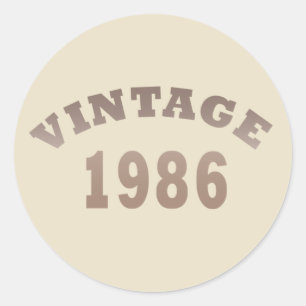 1986 geboren elegante moderne vintage Geburtstagsf Runder Aufkleber