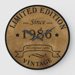 1986 Geborenes Geschenk im antiken Vintage-Stil zu Große Wanduhr