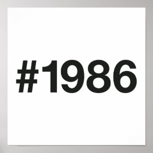 1986 Hashtag 39 Geburtstag Jahrestag Poster