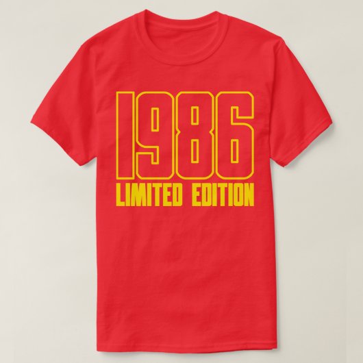 1986 Limited Edition Geburtstagsgeschenk T-Shirt (Design vorne)