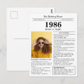 1986 Newspaper Party Favor  Postkarte (Vorne/Hinten)