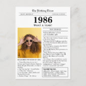 1986 Newspaper Party Favor  Postkarte (Vorderseite)