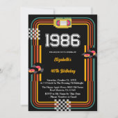 1986 Retro Cassette Disco 40th Birthday Einladung (Vorderseite)