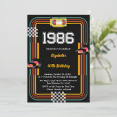 1986 Retro Cassette Disco 40th Birthday Einladung (Stehend Vorderseite)