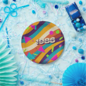 1986 - Retro Vintager 80er Neon Geometric - Pappteller (Party)