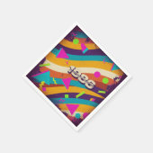 1986 - Retro Vintager 80er Neon Geometric - Serviette (Ecke)
