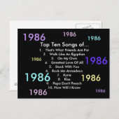 1986 Songs Postkarte (Vorne/Hinten)