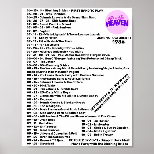 1986 TEIL 1 - ROCK'N'ROLL HEAVEN POSTER (Vorne)