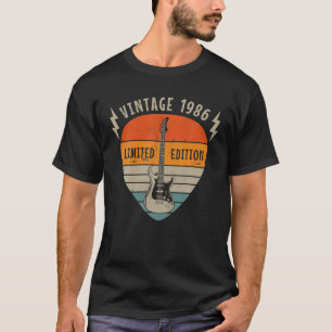 1986 Vintag Birthday Limited Edition Pick Guitar T-Shirt