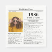 1986 Zeitung zum Geburtstag Serviette (Vorderseite)