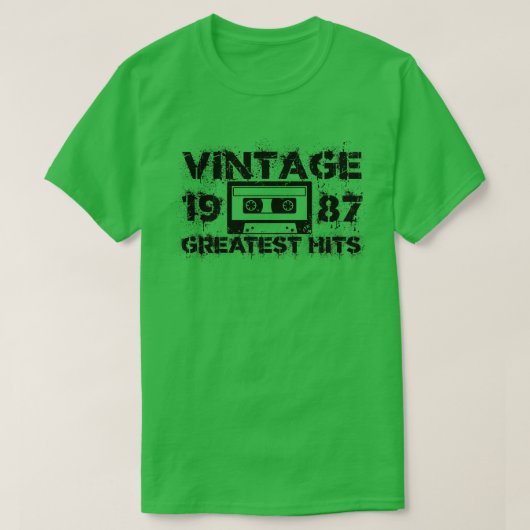 1987 Beste Treffer Vintag Black T-Shirt (Design vorne)