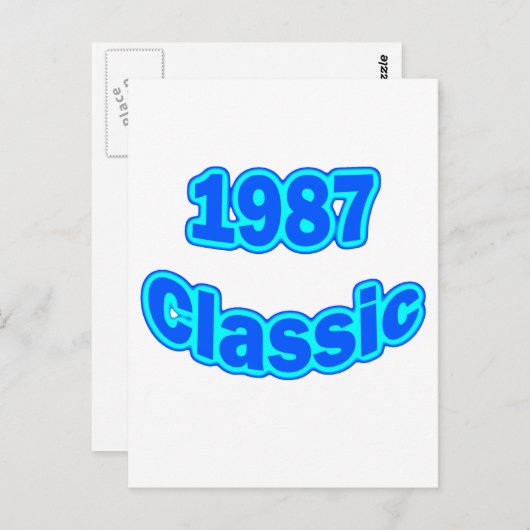 1987 Classic Blue Postkarte (Vorne/Hinten)