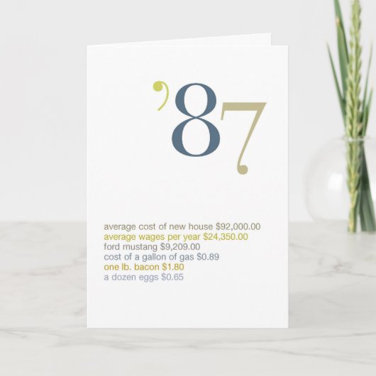 1987 Geburtstagspass Fakten Karte (Vorderseite)