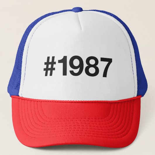 1987 Hashtag 38 Geburtstag Jahrestag Truckerkappe (Vorderseite)