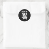 1987 mit Originalteilen hergestellt, Runder Aufkleber (Tasche)