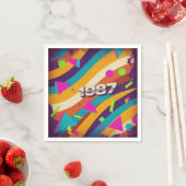 1987 - Retro Vintager 80er Neon Geometric - Serviette (Beispiel)
