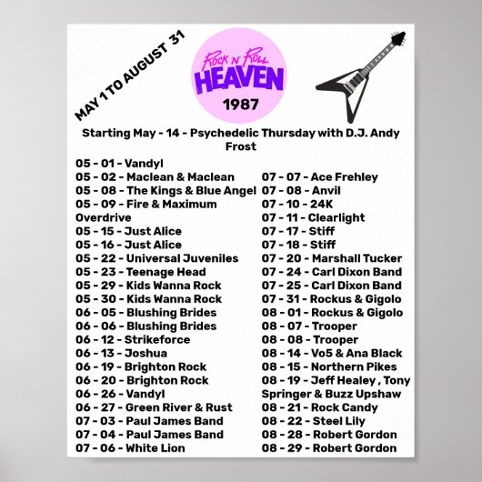 1987 - ROCK'N'ROLL HEAVEN (TEIL 2) POSTER (Vorne)