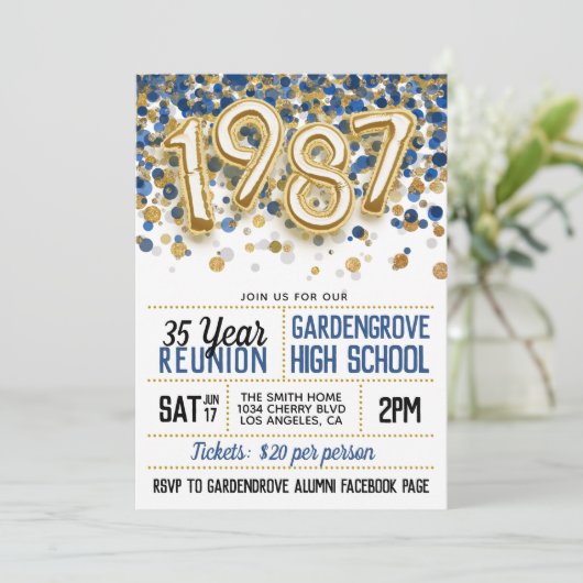 1987 Uni-Wiedersehen Einladung (Stehend Vorderseite)