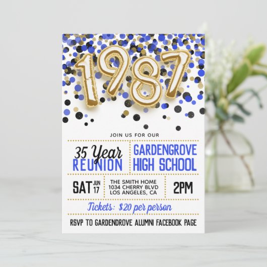 1987 Uni-Wiedersehen Einladung (Stehend Vorderseite)