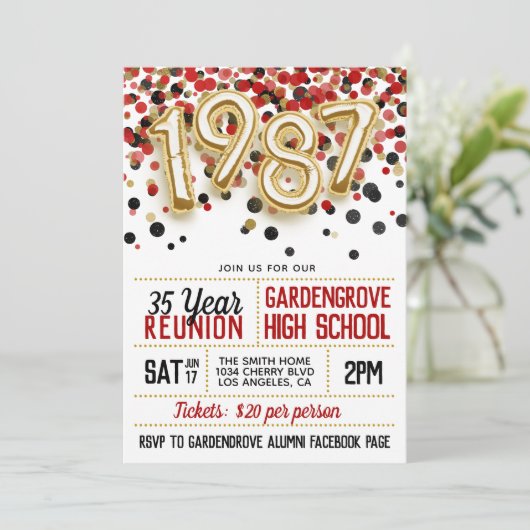 1987 Uni-Wiedersehen Einladung (Stehend Vorderseite)