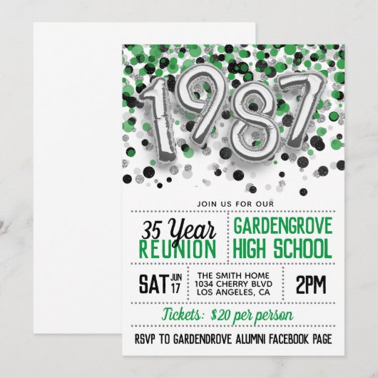 1987 Uni-Wiedersehen Einladung (Vorne/Hinten)