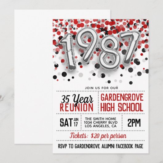 1987 Uni-Wiedersehen Einladung (Vorne/Hinten)