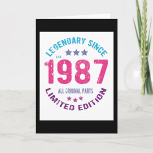 1987 Vintager Geburtstag Karte