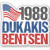 1988 Dukakis Bentsen Retro-Demokrat Classic Runde Aufkleber (Vorderseite)