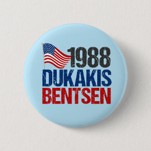 1988 Dukakis Bentsen Retro-Wahl Button