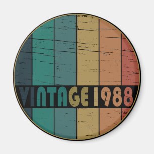 1988 Geboren im farbenfrohen Vintage-Stil Geburtst Magnet